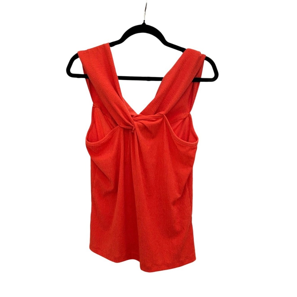 Maeve by Anthropologie Red Orange Cowl Neck Twist Back Textured Tank Top XL